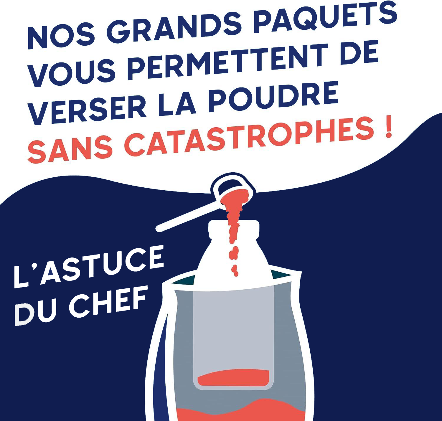 Astuce pour verser la préparation en poudre ou vos compléments alimentaires h2o+