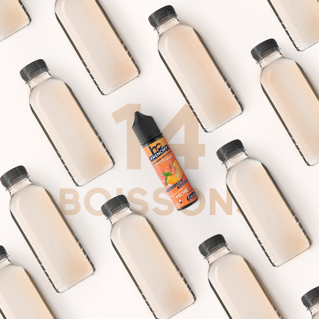 Une fiole de concentré Frenchy permet de faire 14 boissons de 500ml. Elle est petite et très pratique